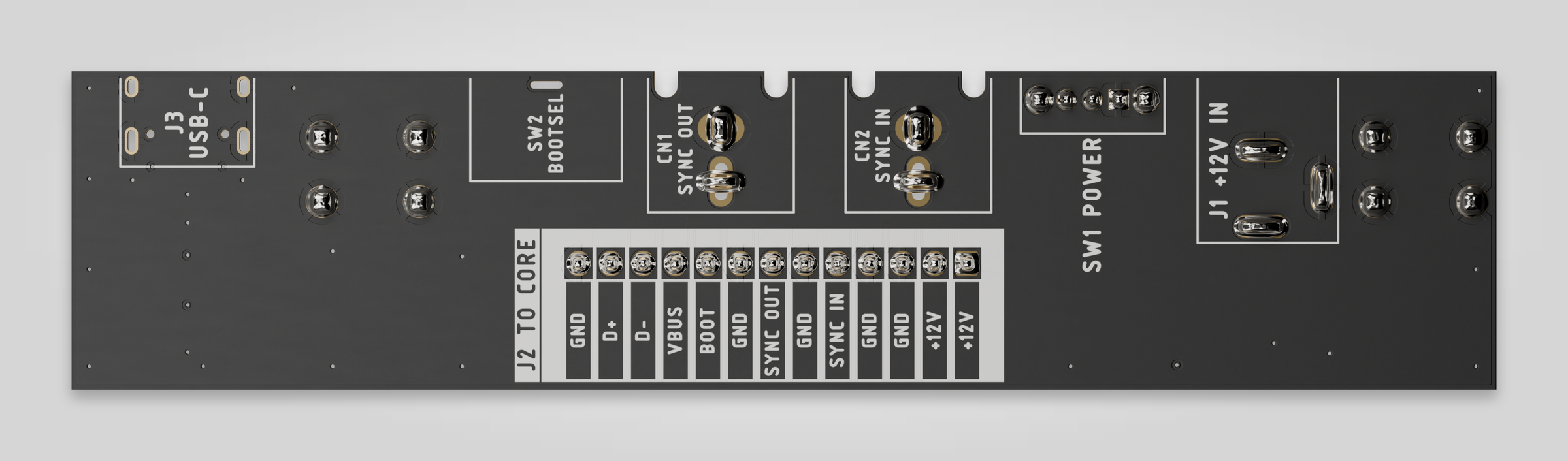 Chromagnon rear IO board RevB, bottom side